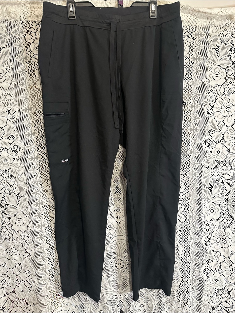 Grey's Anatomy Black Cargo Knit Scrub Pants
